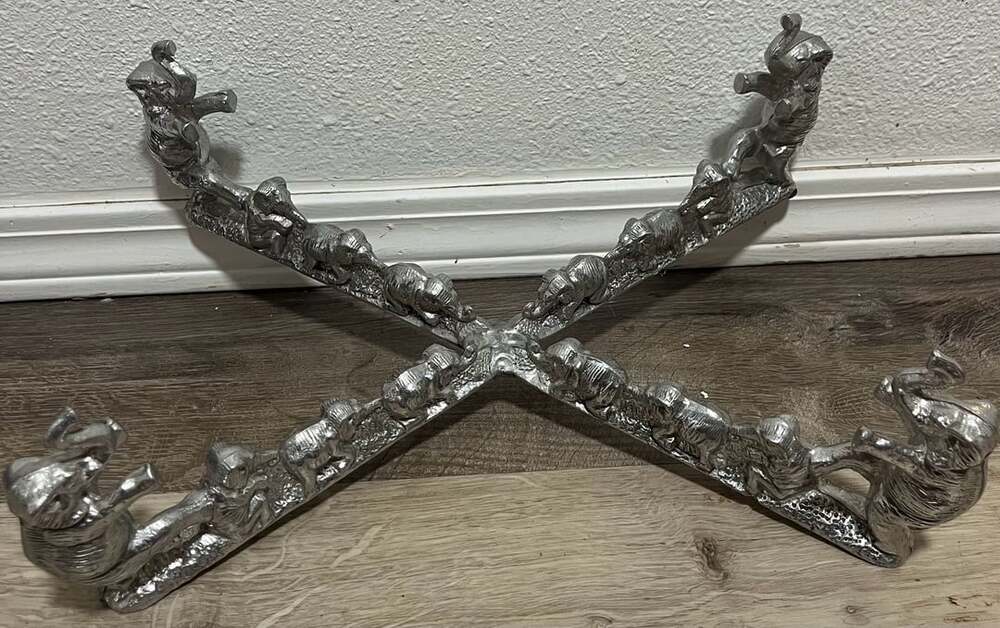 Arthur Court Elephant Casserole Dish Holder Cast Aluminum Stand